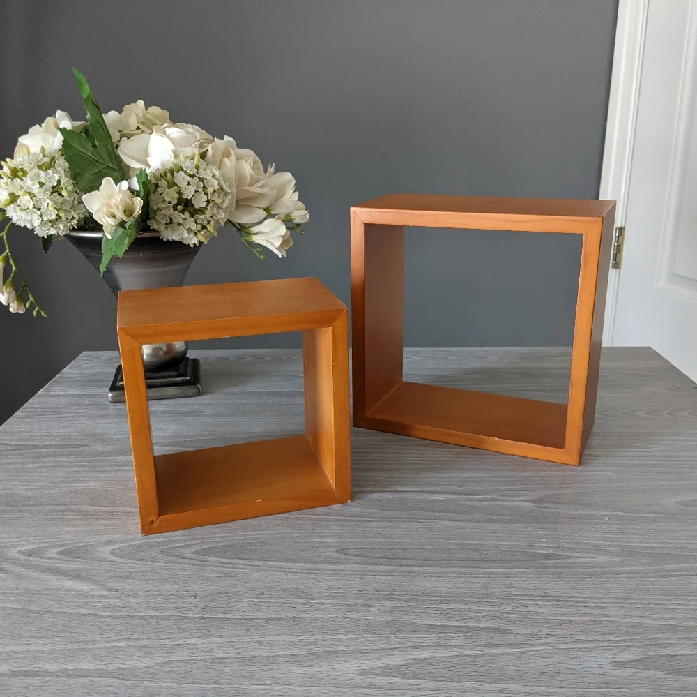 Square Wooden Shadow Box Shelves